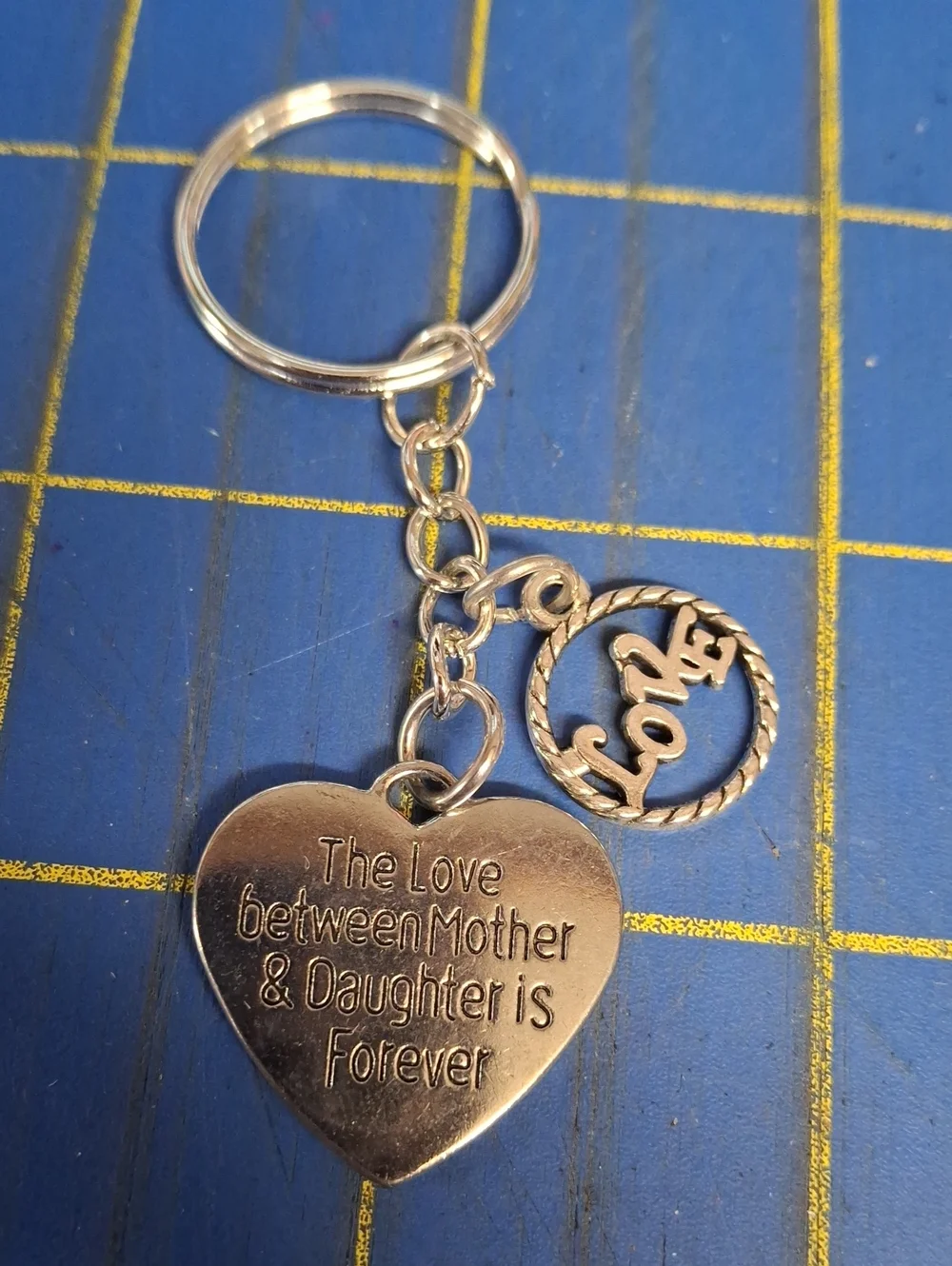 The Love Between Mother & Daughter is Forever Silver Keyring Purse Charm